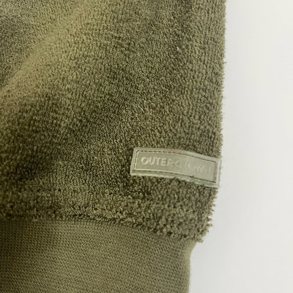 Outerknown Hooded Pullover Terry Sweatshirt Size Medium Green - Picture 6 of 8